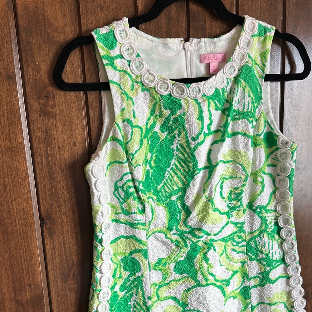 Lilly Pulitzer White & Green Floral Sheath Dress - Picture 3 of 7